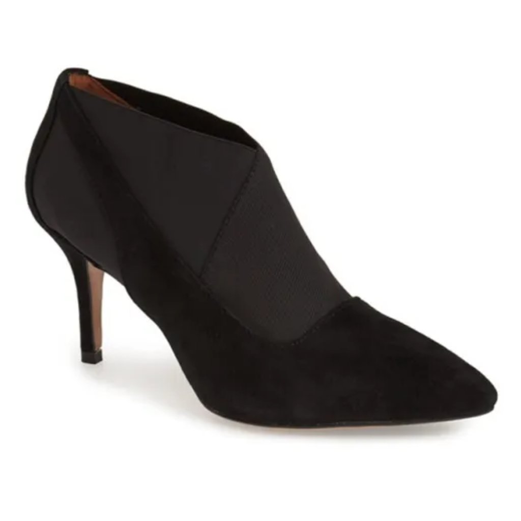 L'amour Des Pieds Kamea Leather Suede Ankle Botties Pumps Heels Black Size 9m